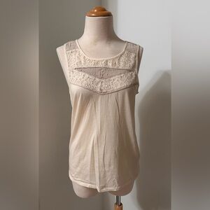 J. Crew Cream Lace Detail Tank Top